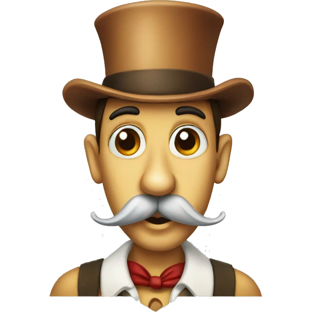 Pinocchio with a long nose and mustache emoji