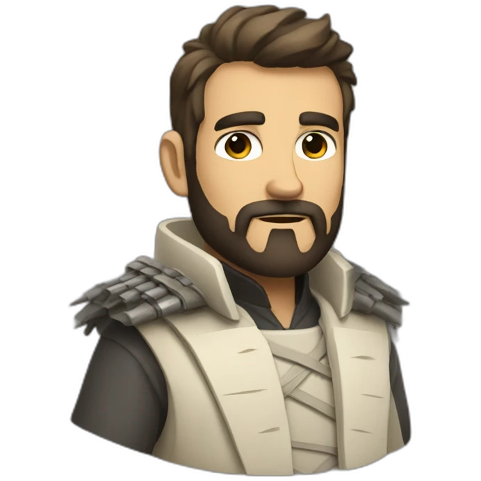 reddit moderator (neck beard, full body, trenchcoat, katana) emoji
