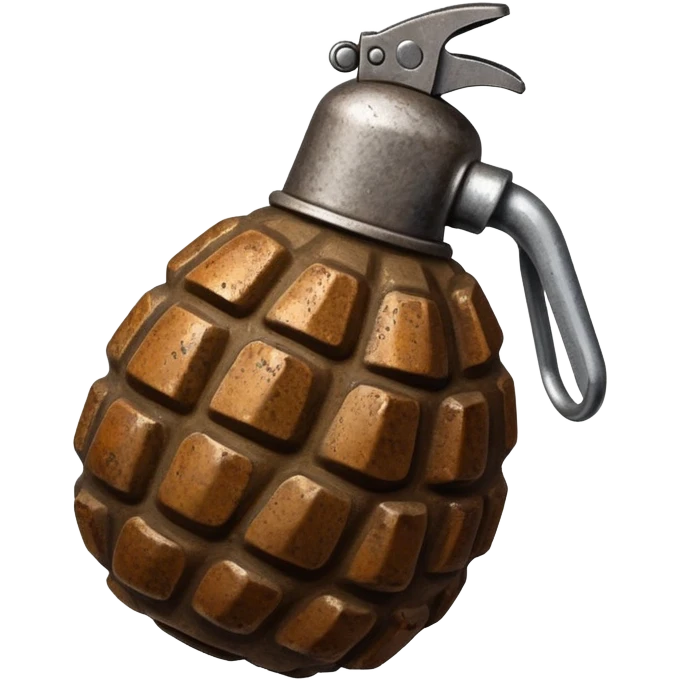 Hand grenade in a dog turd emoji