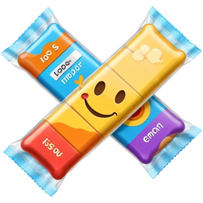 Create an emoji of an energy bar that you can eat, with plastic packaging. emoji