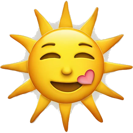A sun and a heart emoji