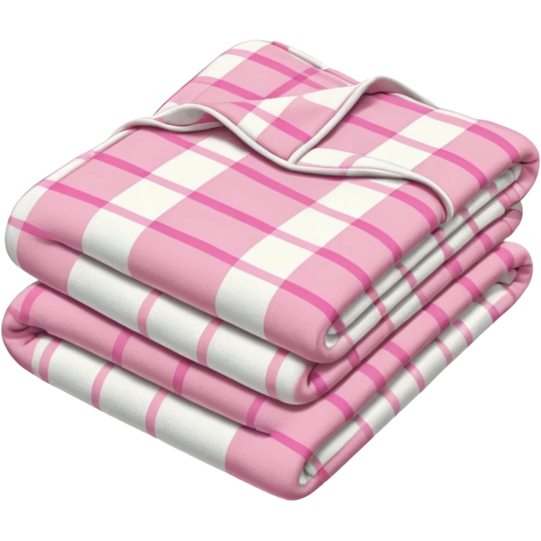 plaid white and pink blanket folded emoji
