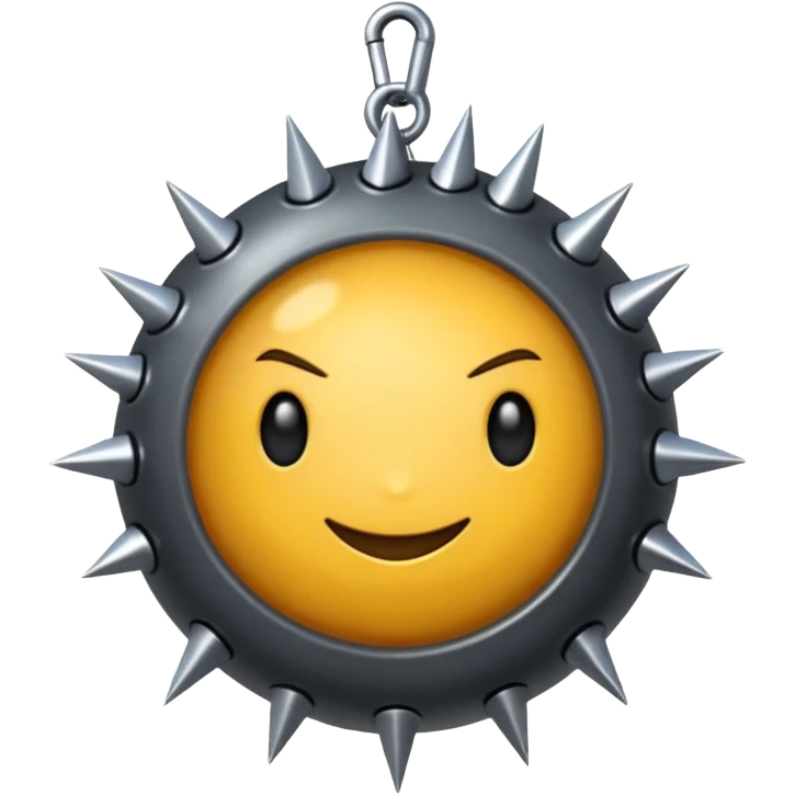 iPhone text message emoji size ball, and chain with spikes emoji