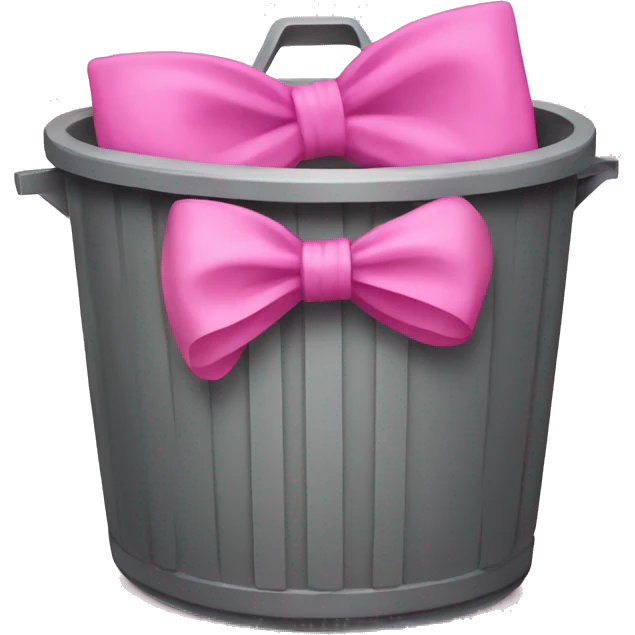 Trashcan with pink bow emoji