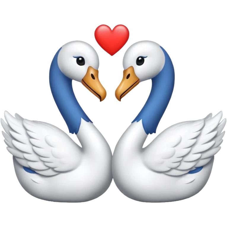 Dos cisnes haciendo un corazón emoji