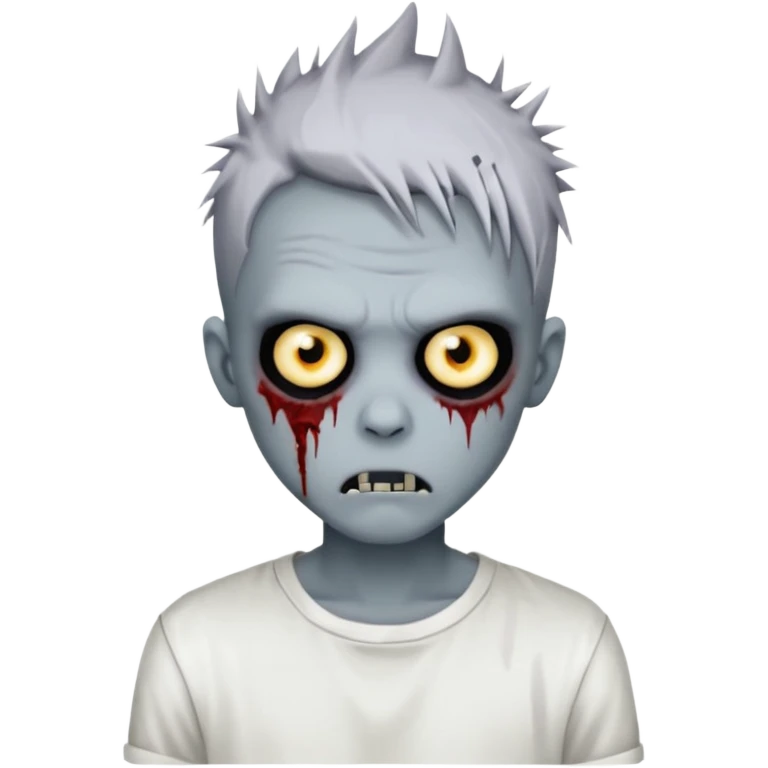 zombie boy with spiky emo hair and white shirt emoji