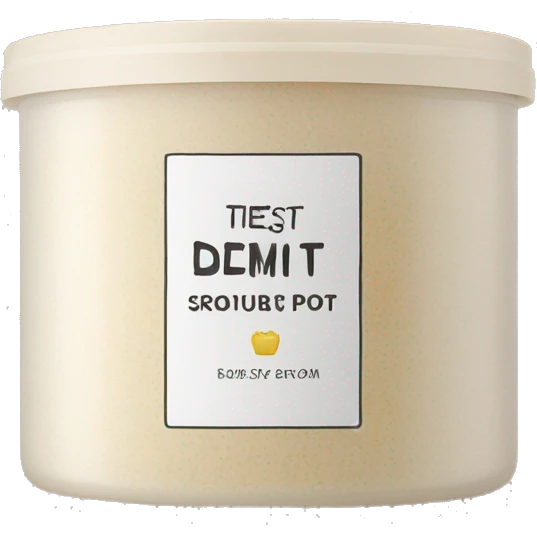 body scrub pot with label emoji