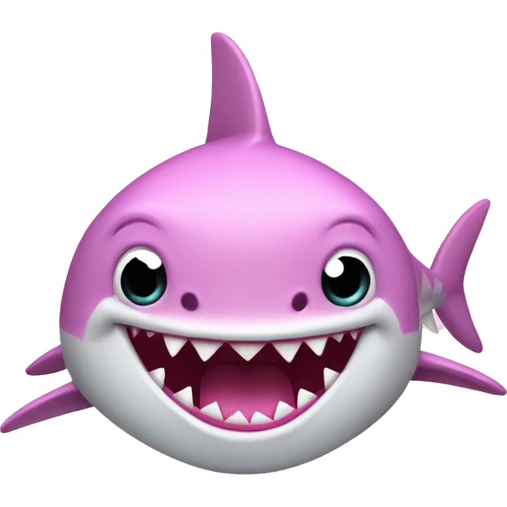 pink girl shark with long eyelashes and bow emoji
