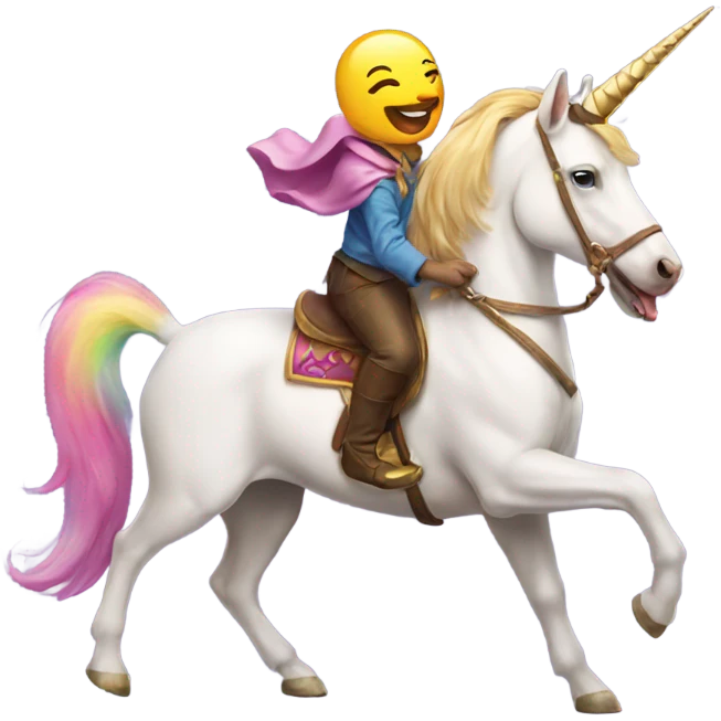 Dog riding a unicorn emoji