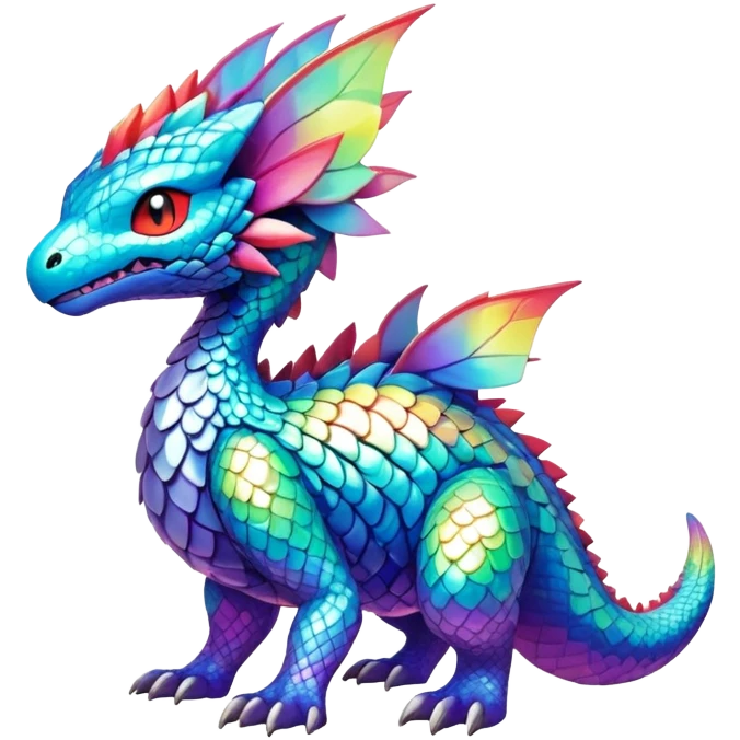 Elemental Exotic Colorful Fantasy Pokémon-Fakémon-hybrid-creature (full body) emoji