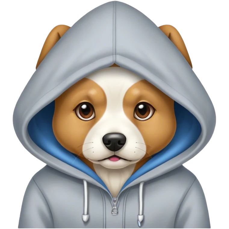 Dog wearing hoodie emoji