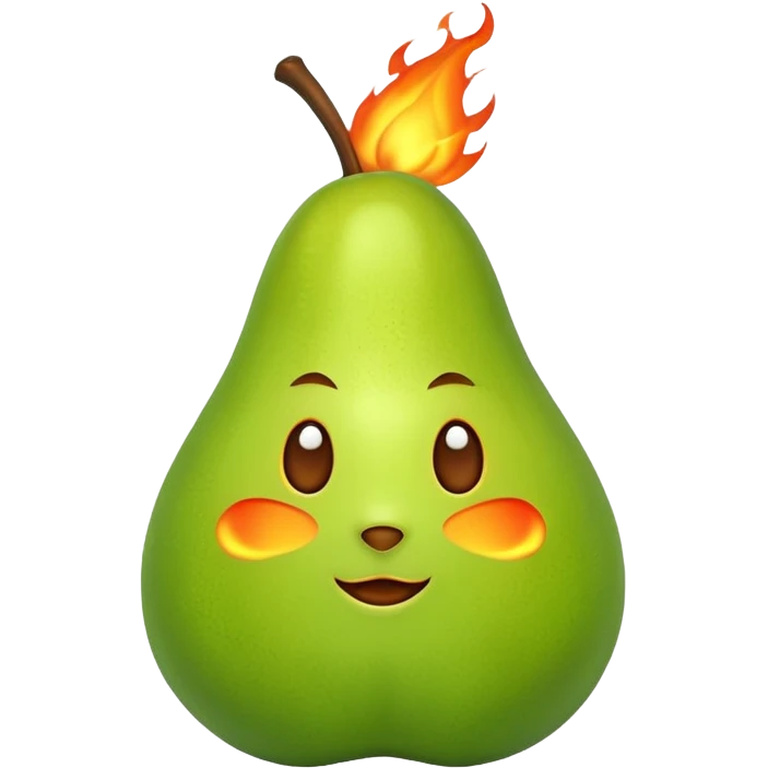 grüne birne in flame emoji