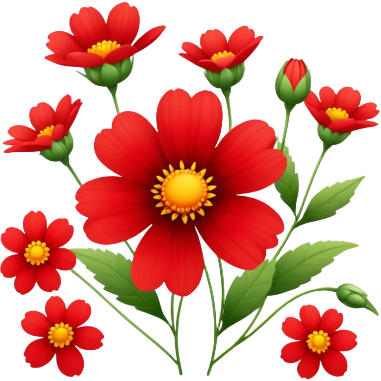 Red wildflower  emoji