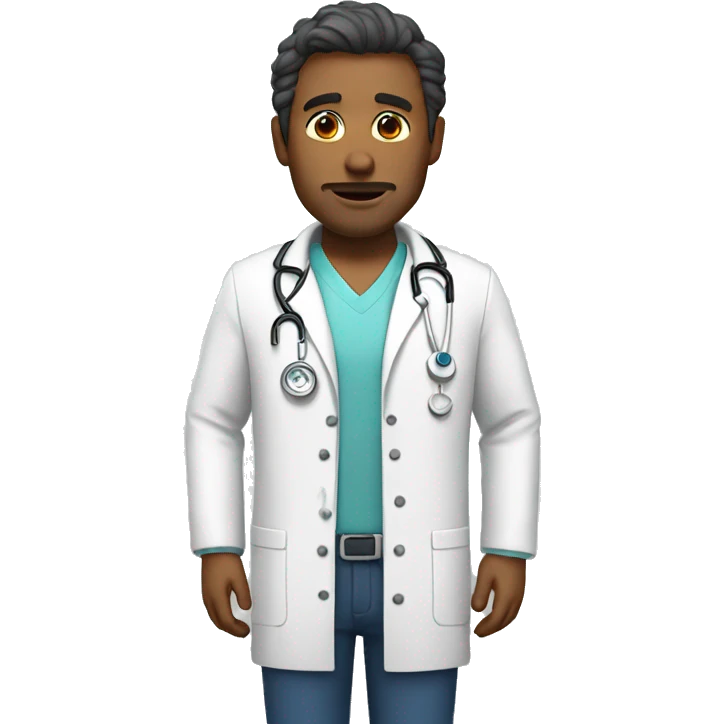 serios man in docter emoji
