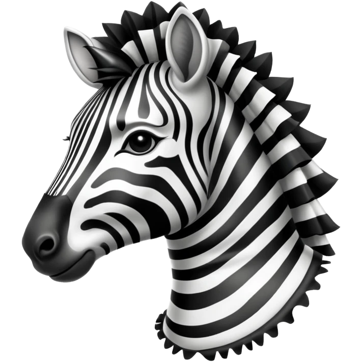 Vintage circus zebra wearing neck ruffles emoji