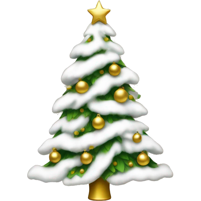 Christmas tree with white and gold decorations emoji