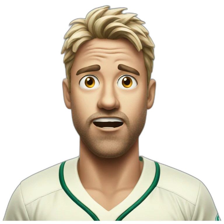 Shocked cricketer emoji