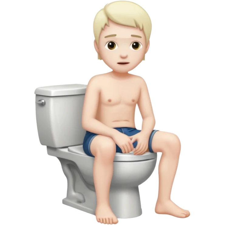 Pooping on a toilet with pants off emoji