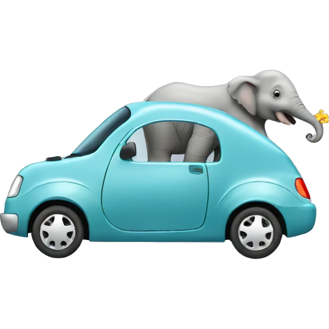 Elephant cute with car emoji