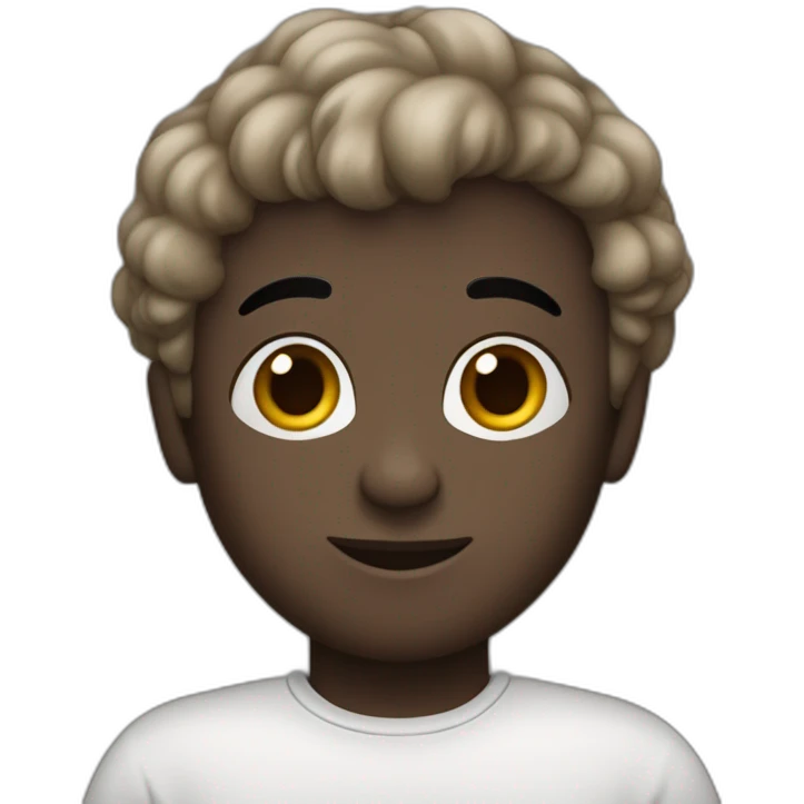 Chico con piel monera, pelo gis y negro, barbaba oscura, sorprendido emoji