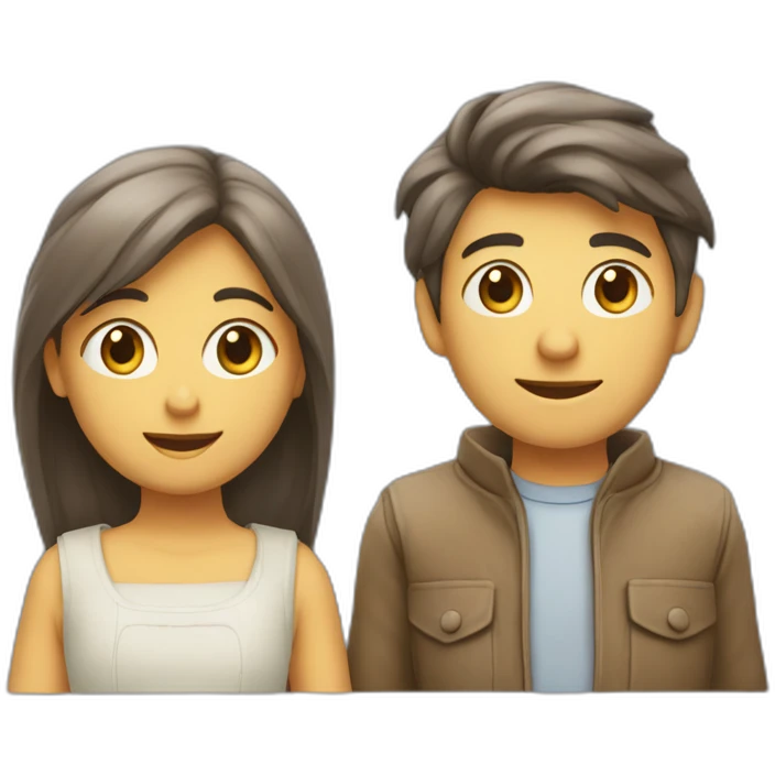 Fille et garcon ce faisant un gros câlin emoji