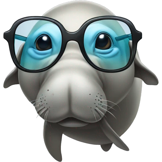 Dugong with glasses  emoji