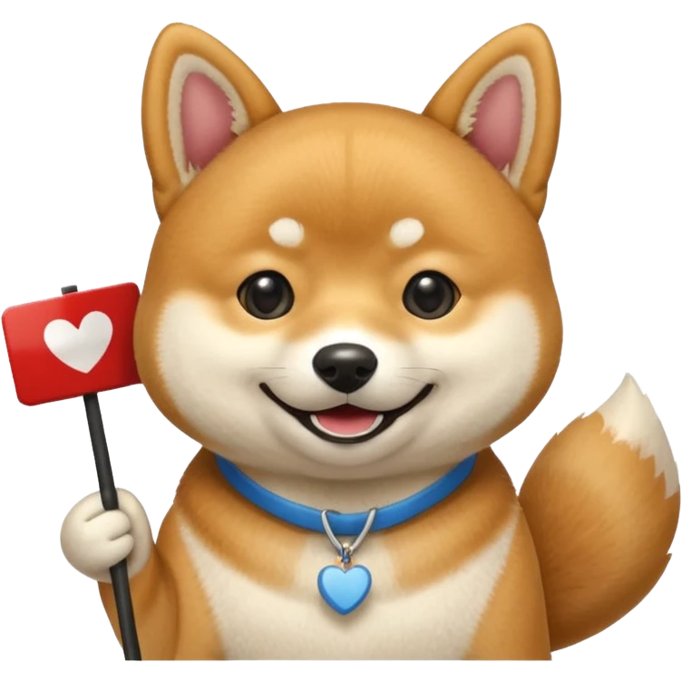 shiba holds welcome sign emoji