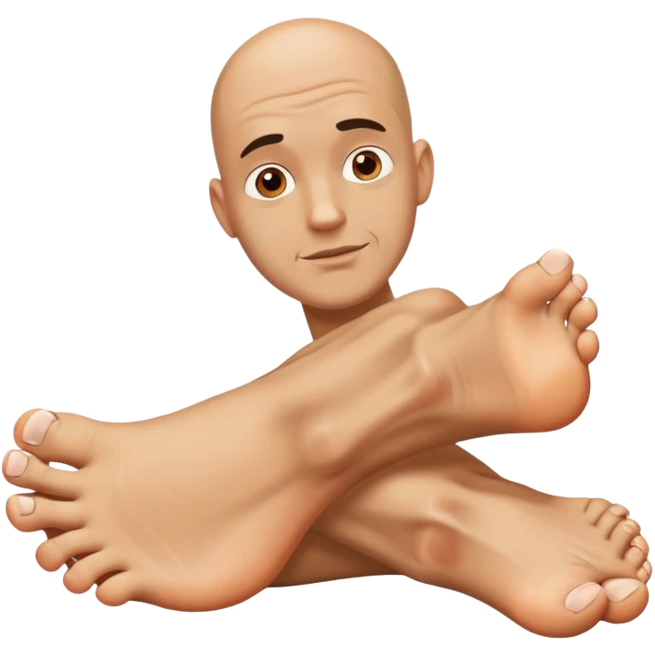 Bald guy with really big crusty feet emoji