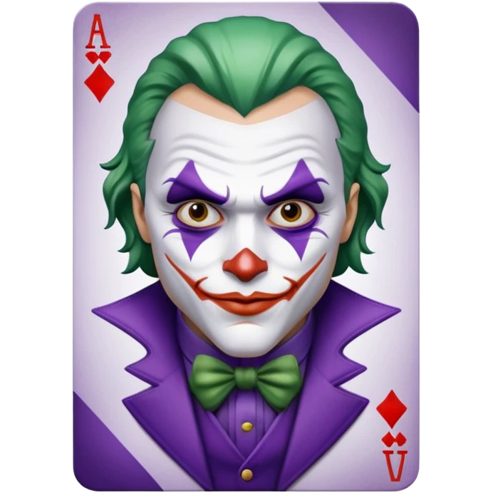 Glitter Purple and White Joker Gangster Card emoji