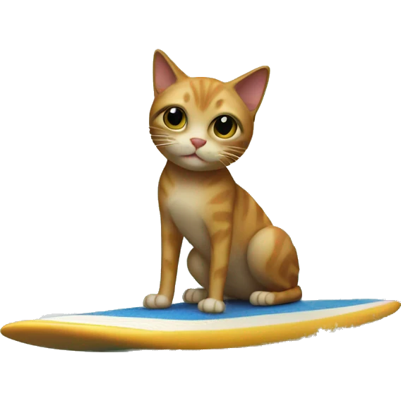 cat on surfboard emoji