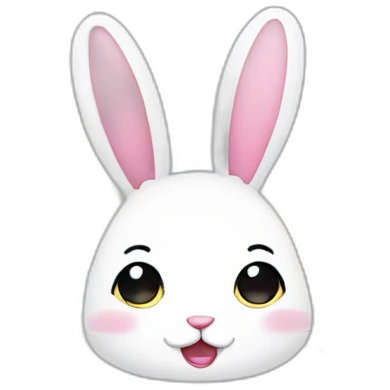Bunny under a rainbow emoji