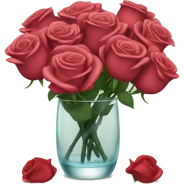 Roses in a glass vase emoji