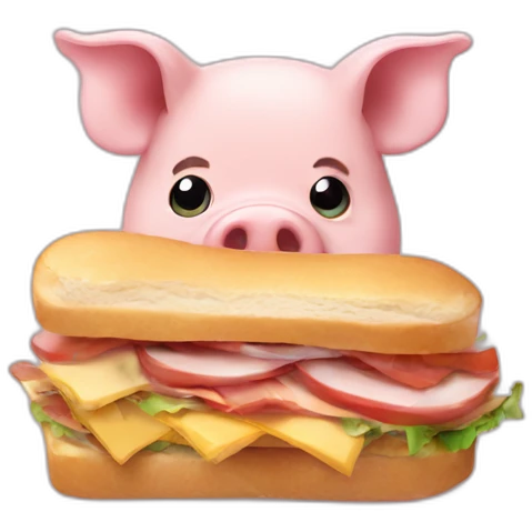 A pig eating a sandwich  emoji