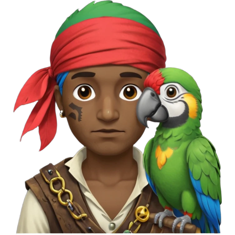 pirate and parrot emoji