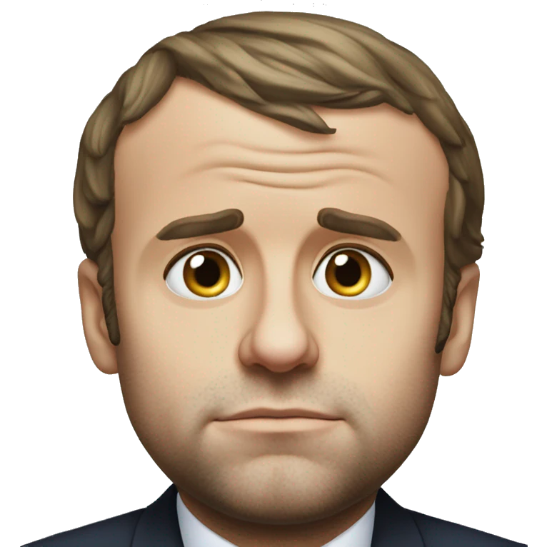 photorealistic Emmanuel Macron sad emoji