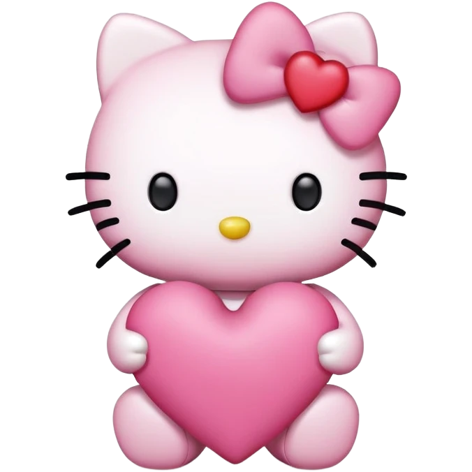 hello kitty with heart emoji