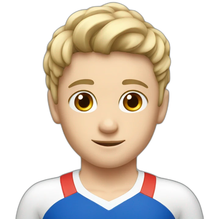 sporty european boy in gymnast uniform emoji