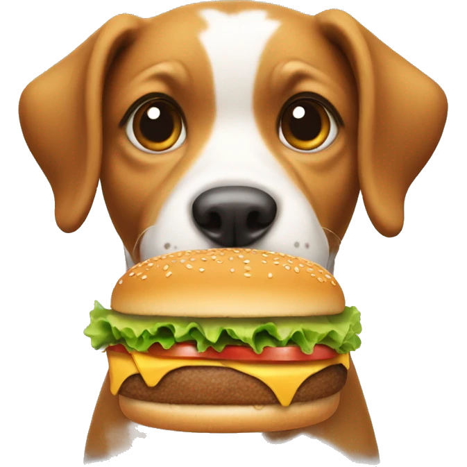 dog holding burger  emoji