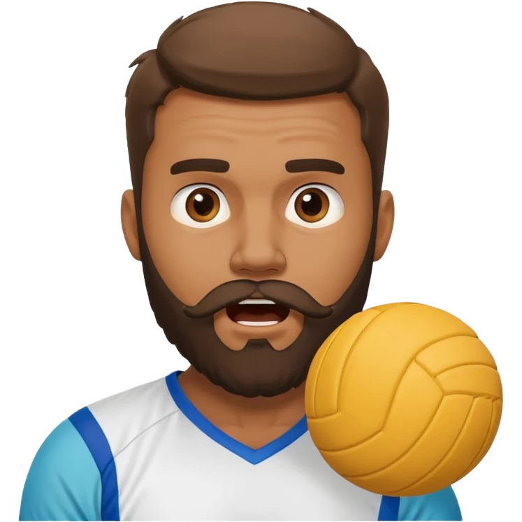 Bearded man hit in face with volleyball  emoji