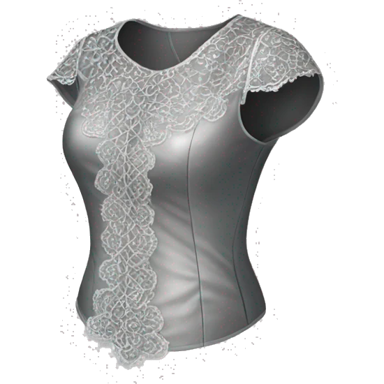 Realistic isolated side view of a silver lace blouse. emoji