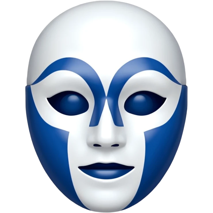 full face mask blue and white on two sides emoji