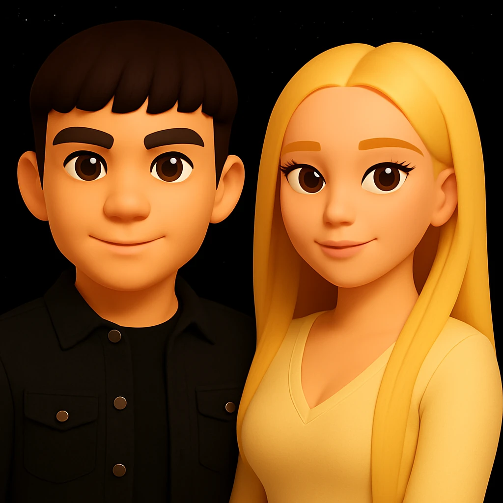 Slightly spread the people apart to create a bit more space between them, while preserving the original style and proportions of the image. emoji