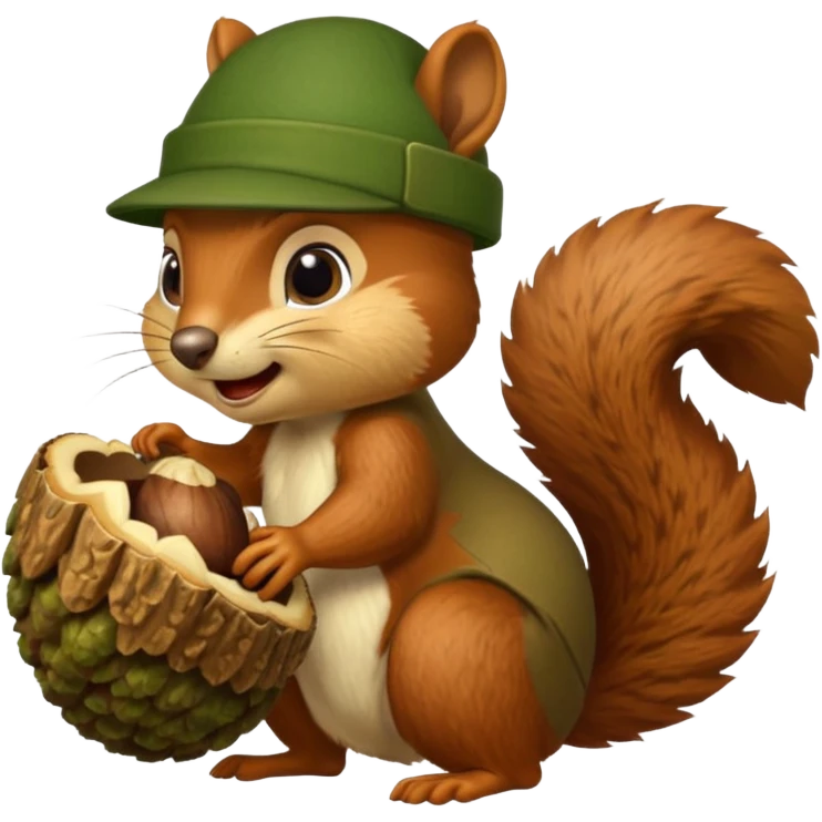 Squirrel bite giant acorn emoji