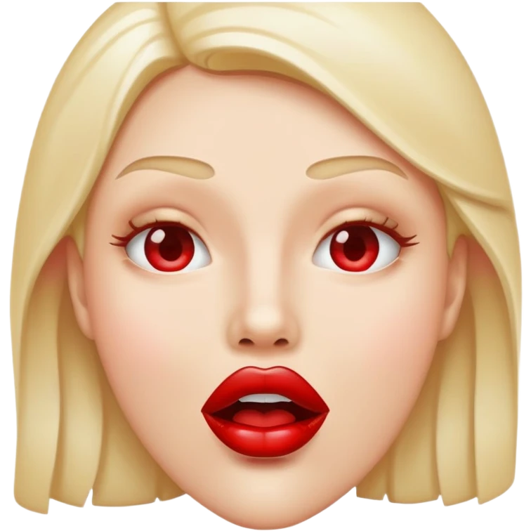 tongue red shiny glossy lips mouth emoji