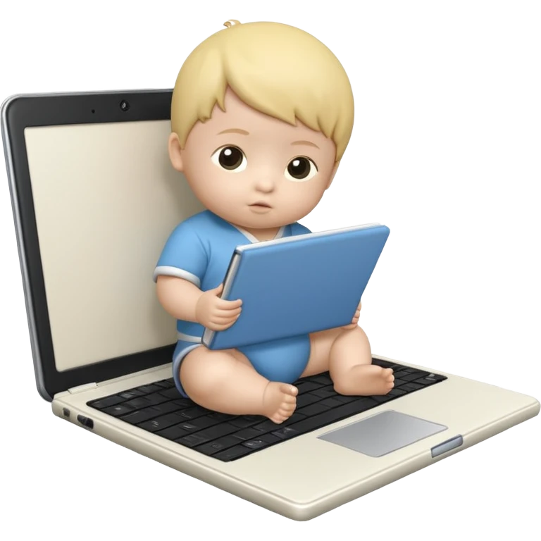 3D 风格的 notebook icon，有 baby boy，中国孩子，和之前女孩的风格一致 emoji