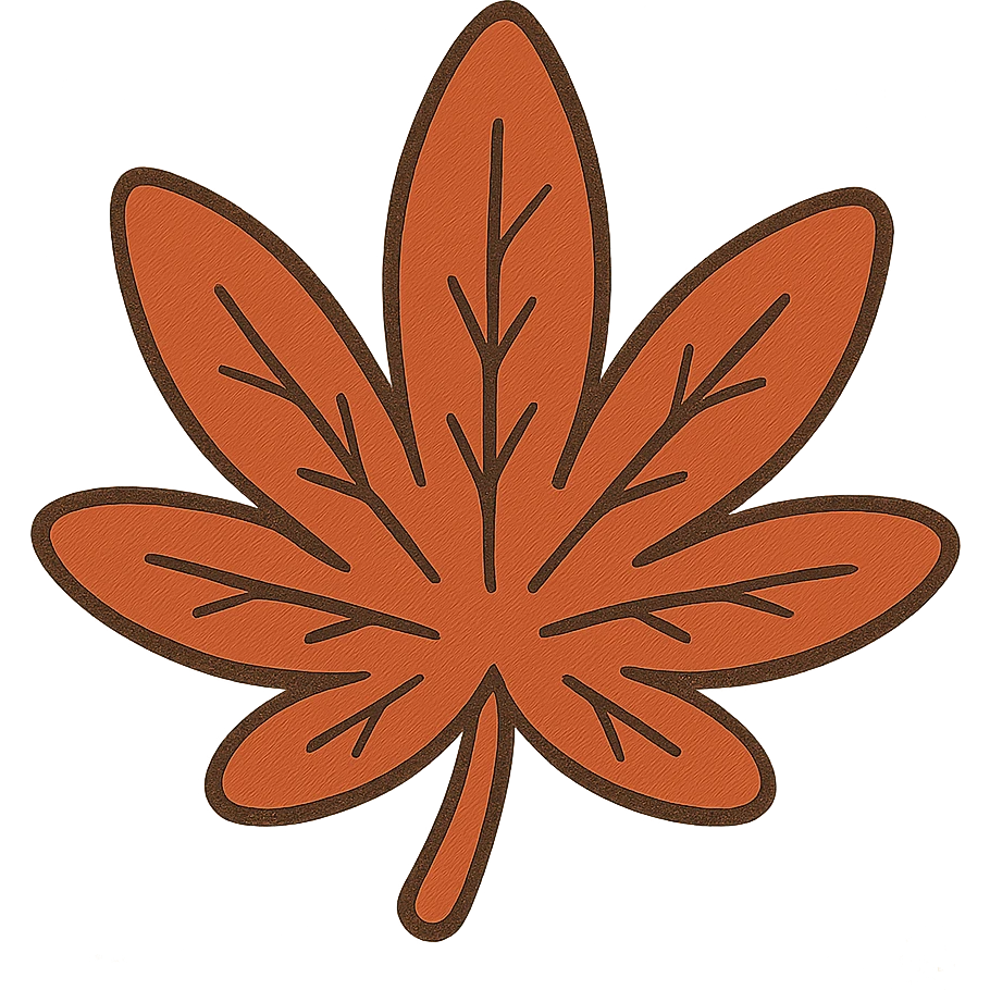 red marijuana leaf, modern flat style, no text emoji