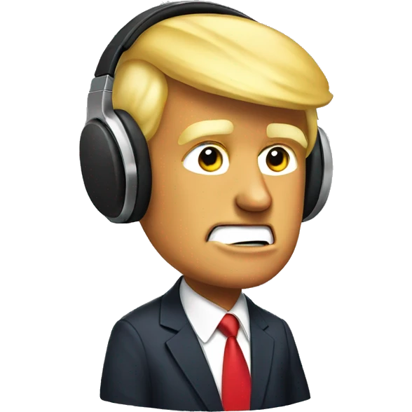 Donald trump wearing headphones  emoji