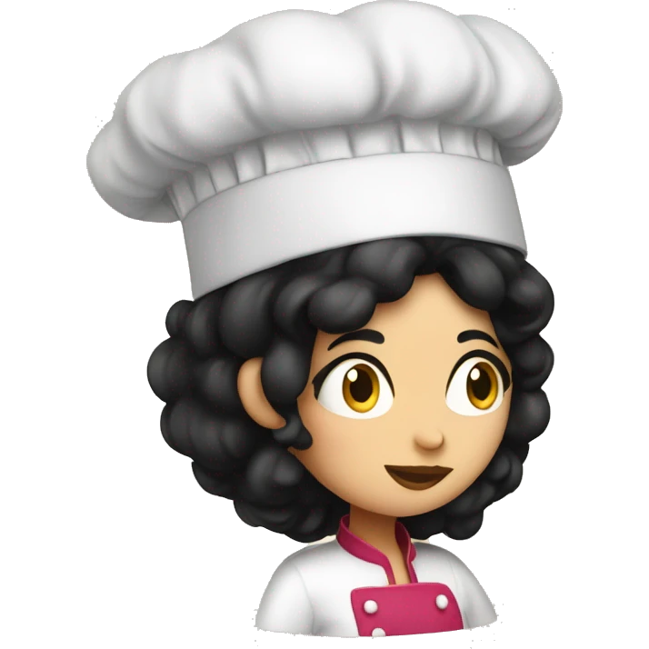 White Chef with big belly kissing princess with black hair  emoji