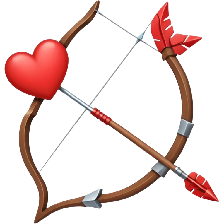 red bow and arrow with heart emoji