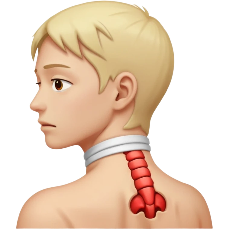 pain emerging from the back neck emoji